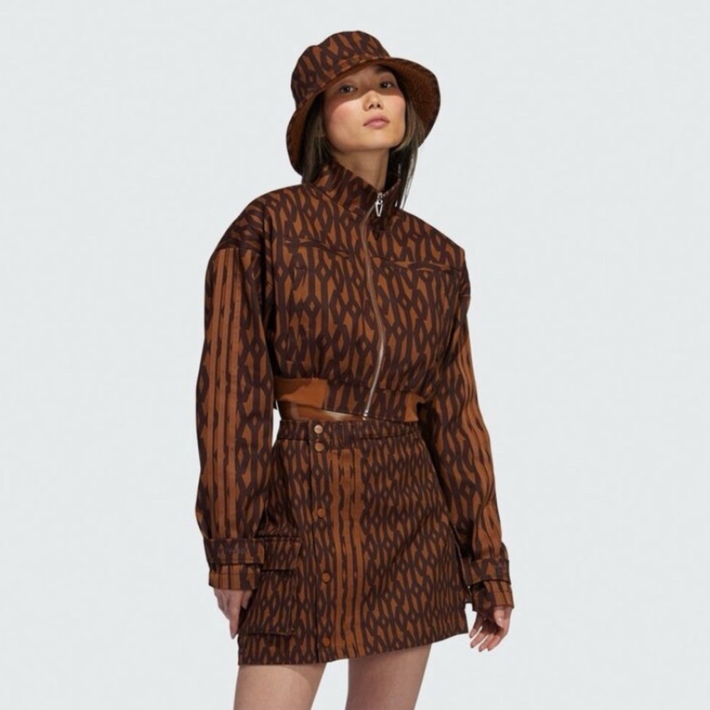 Ivy Park brown monogram Jacket and Skirt Set XS